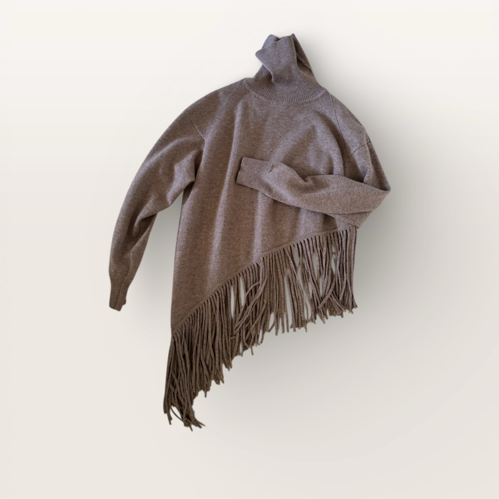 Brown fringe sweater